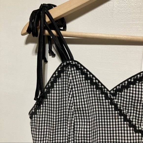 ModCloth Rock Steady Black Gingham Retro Fit and Flare Dress, Small - Picture 5 of 13